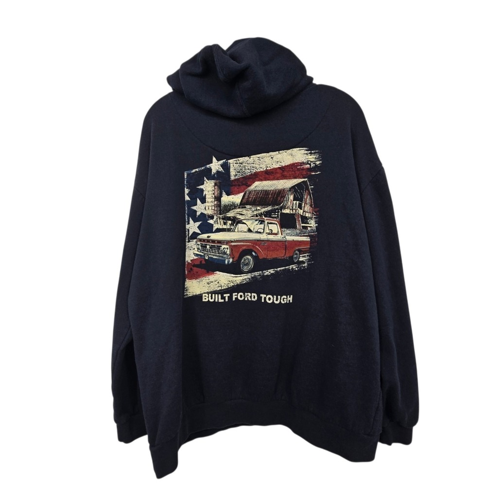 Buckhorn‎ River Ford Truck Hoodie Sweatshirt Unisex L Navy Vintage Look Pocket